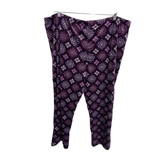 Secret Treasures NWT Plum Purple Floral Pajama Set Button Up Top SZ 3XL - Picture 7 of 15